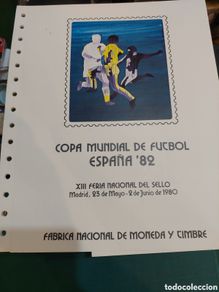 Sellos: Documento 1980 feria nacional sello copa mundial fútbol España 82 número 10 fnmt matasellos